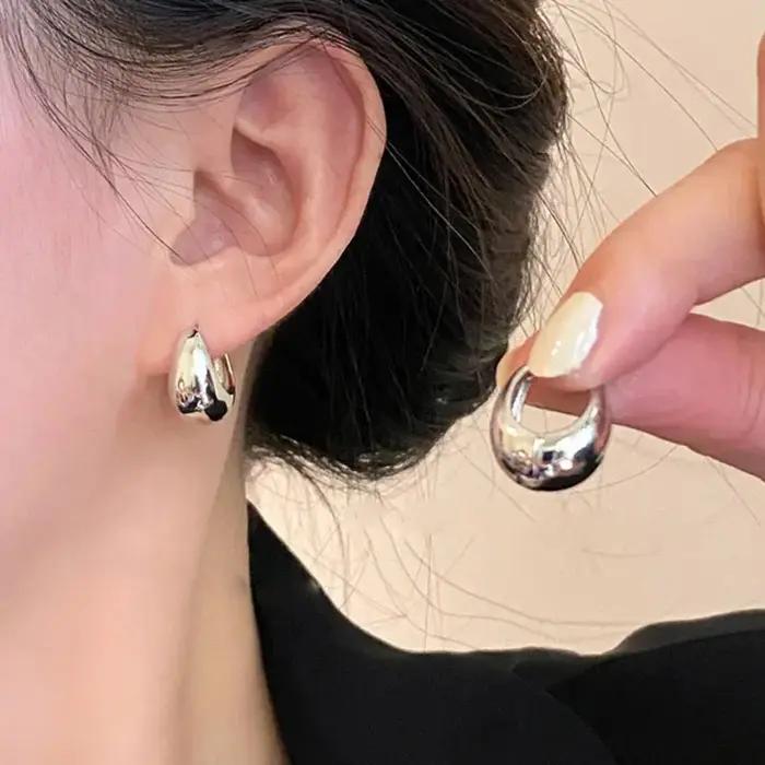 Boucles d'oreilles rondes vintage en argent regardé 925 pour femmes
