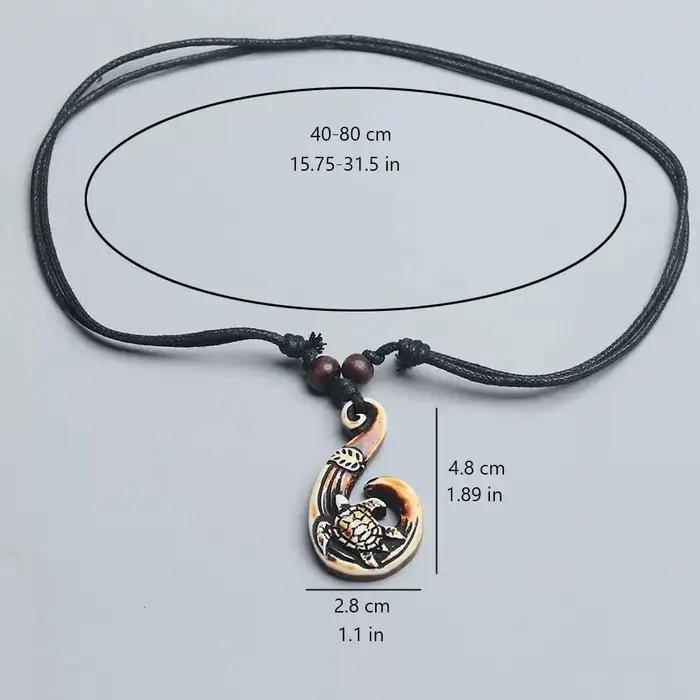 Collier pendentif tortue marine style hawaïen bijou unisexe résine symbole de chance et de nature pour homme et femme occassions spéciales