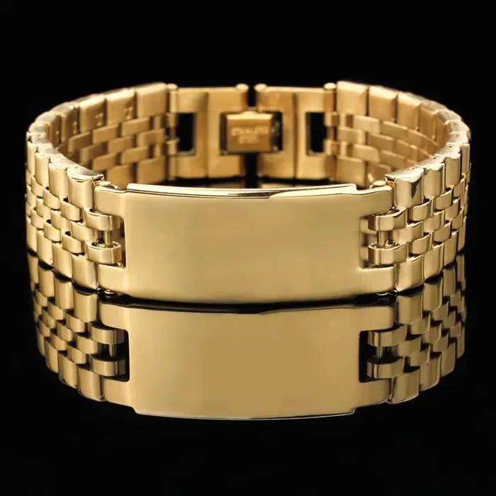 Personnaliser nom personnalisé hommes Bracelet en acier inoxydable
