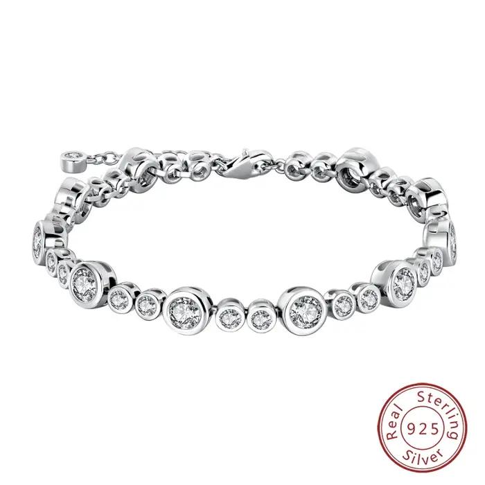 Bracelet à bulles de ciel étoilé en argent Sterling 925 Original pour femmes