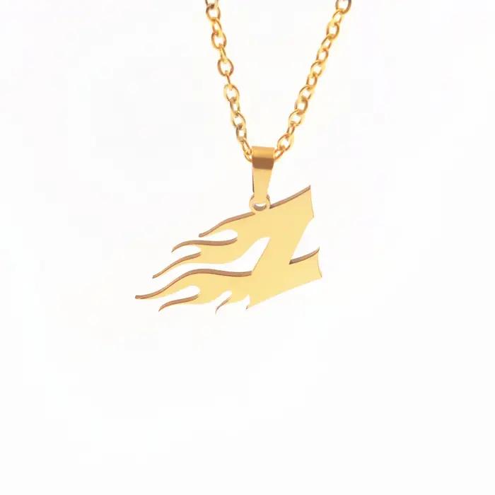 Collier avec pendentif lettre de feu pour femme