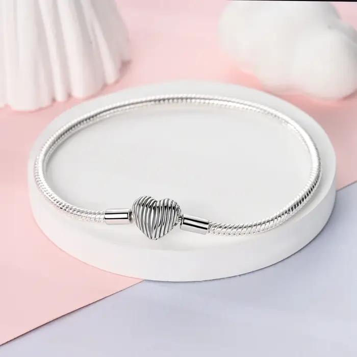 Women Bracelet 925 Silver Original Eternal Love Snake Bone Bracelet Chain For DIY Making Charms 17-2