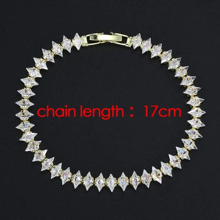 Bracelet de Tennis délicat de luxe pour femmes, couleur argent, Zircon cubique scintillant, chaîne e