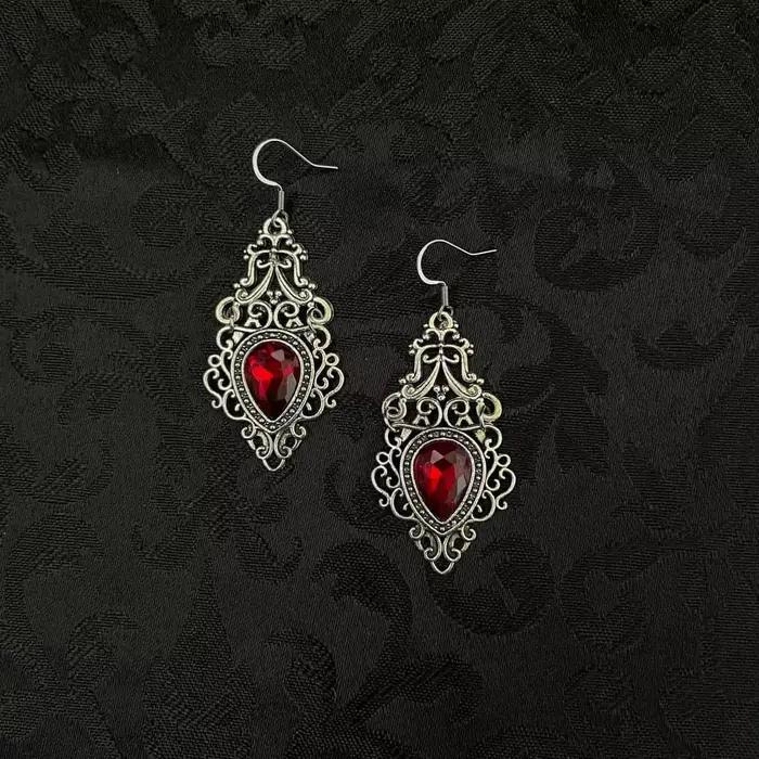 Boucles d'oreilles gothiques Victoria en filigrane celtique, couleur argent, pendentif en Imitation
