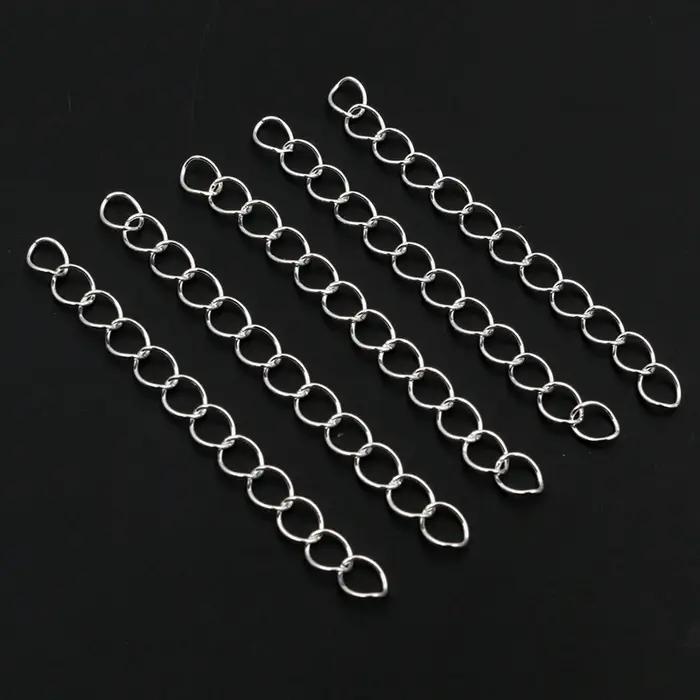50pcs 50mm Longueur 3x2/4x3mm Collier Extension Chaîne En Vrac Queue Chaînes Extender Pour Bracelet BRICOLAGE Fabrication De Bijoux Accessoires