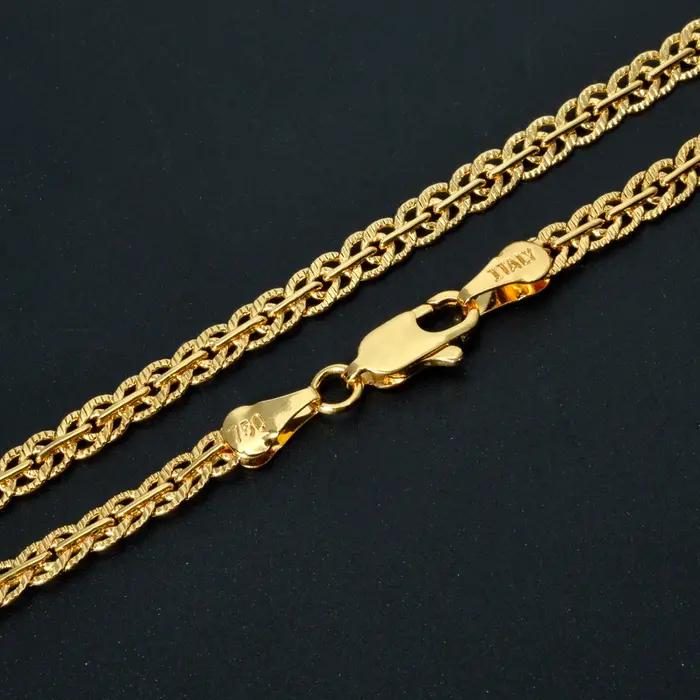 Collier chaîne à maillons plaqué or 18 carats pour femme et homme