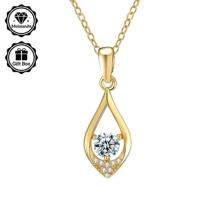 LAMVOICE/bijoux pour femmes bijoux de haute qualité collier hypoallergénique 0.5 carat moissanite co