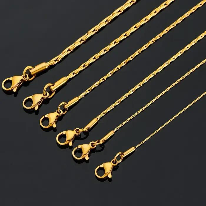 Collier ras du cou étanche en acier inoxydable, chaîne à maillons couleur or Noble, bijoux de haute qualité
