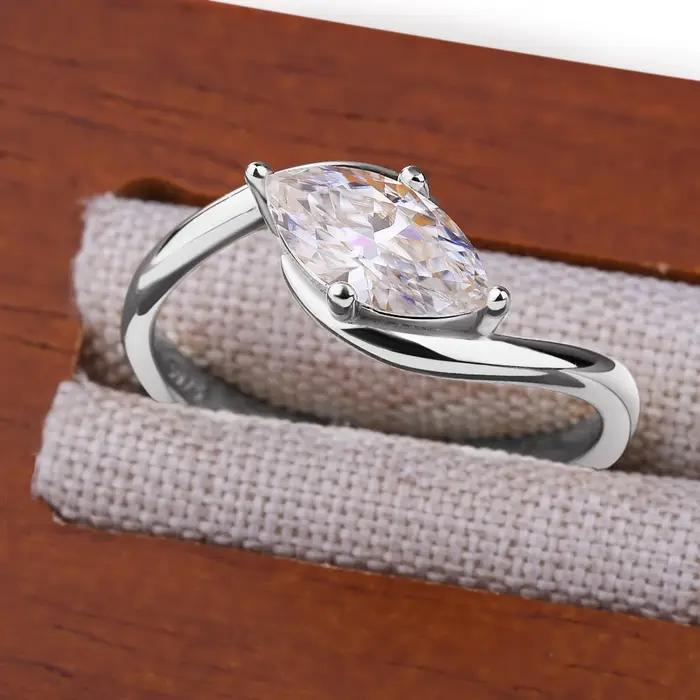 BXINY 1/2CT Marquise Moissanite bague S925 argent plaqué or 18K pour femmes hommes Solitaire alliance cadeau bijoux fins avec GRA