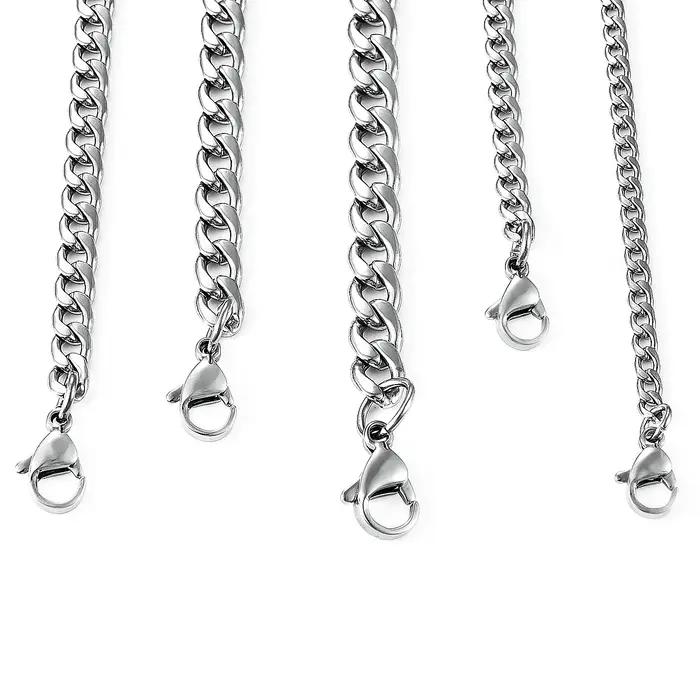 Collier rond à maillons cubains pour hommes et femmes