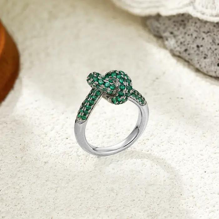 Bague d'intersection en zircon coloré design classique acier inoxydable unique pour femmes occasions spéciales engagements fiançailles