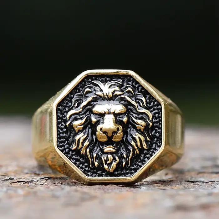 Anneaux de tête 3D en acier inoxydable pour hommes et femmes, bijoux animaux vintage, punk, chimdominateur, cadeau de discussion détaillé, livraison gratuite, 2023