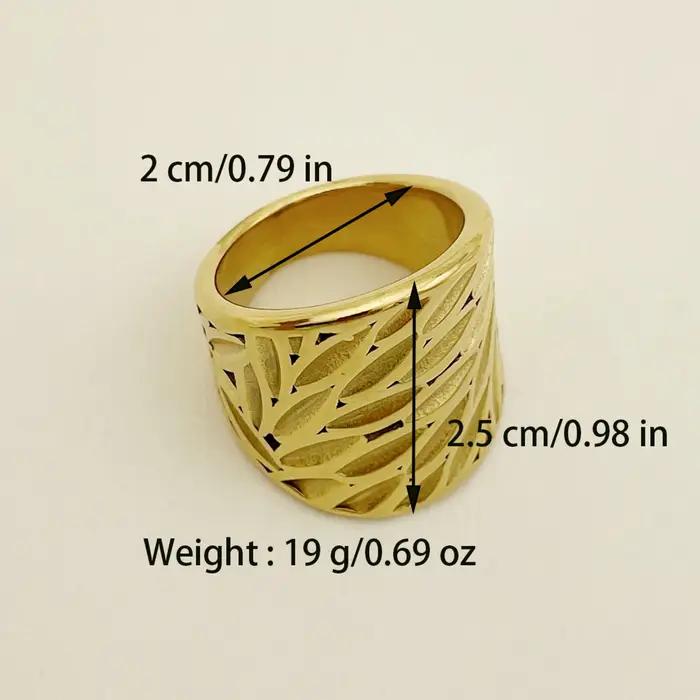 Bague texturée feuille vintage