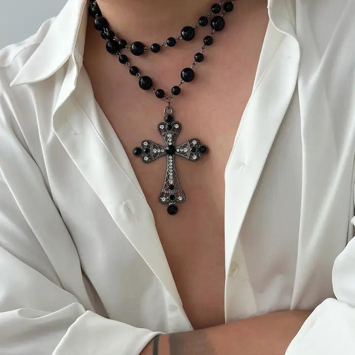 IngeSight.Z-Collier ras du cou en perles pour hommes et femmes