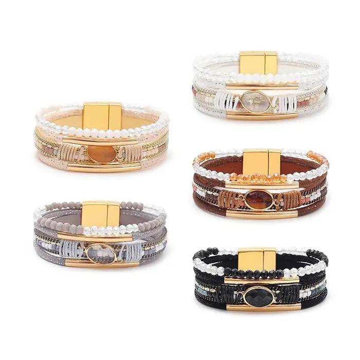 Ensemble de bracelets de perles multicouches Vintage