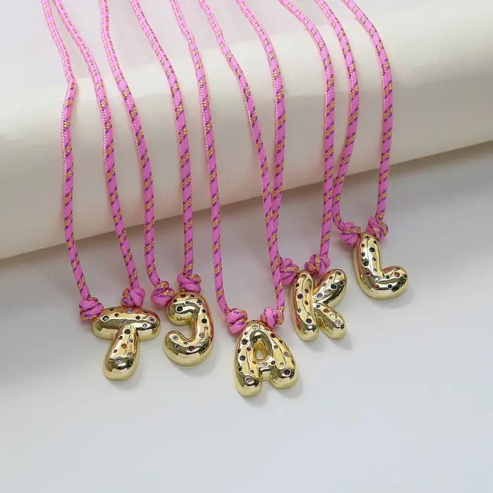 Collier pendentif lettre initiale plaqué or pour femmes et filles