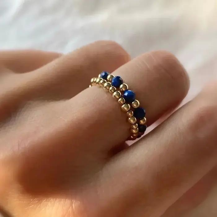 Bague de perles d'eau douce en perles de grenat