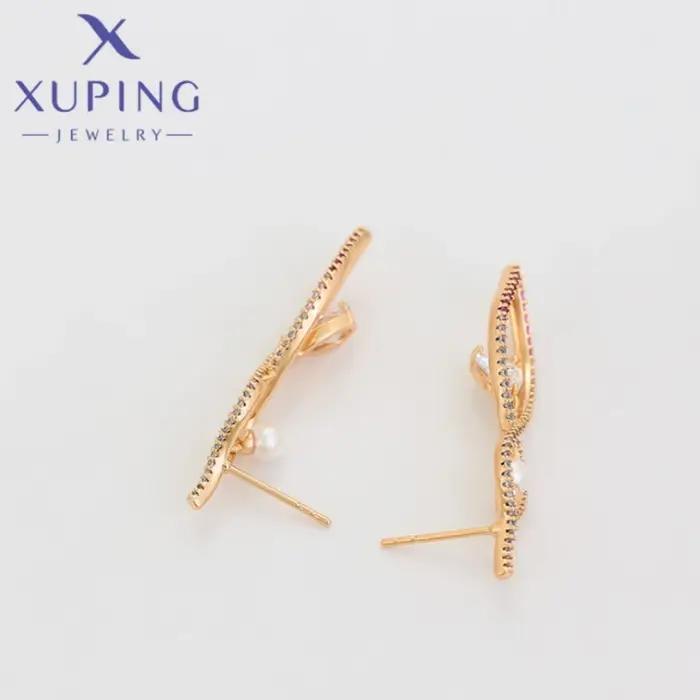 Boucles d'oreilles pendantes géométriques élégantes et tendance couleur or Xuping Jewelry