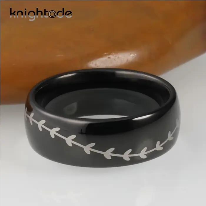 Bague en carbure de tungstène noir pour hommes et femmes
