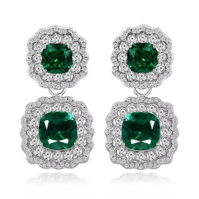 PuBang Fine Jewelry – boucles d'oreilles de luxe en argent Sterling 925 véritable, émeraude, saphir,