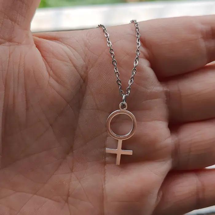 Collier Symbole Venus Bijoux Féminisme Pendentif Argent Sterling Femme Occasions Spéciales Collier Mode Pendentif Geométrique