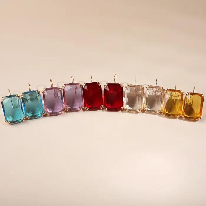 Boucles d'oreilles suspendues en résine transparente pour femmes
