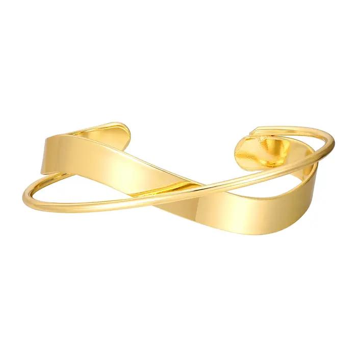 Vnox-Bracelets de manchette élégants pour femmes, gros bracelets ouverts en métal plaqué or, bracele