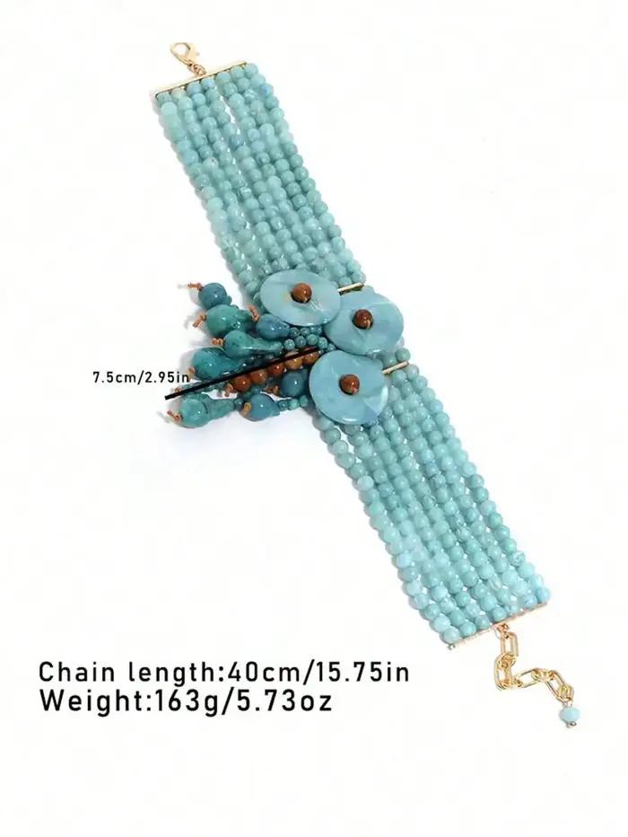Collier en résine bleu turquoises style industriel robuste pour soirées et vacances femmes occasions spéciales