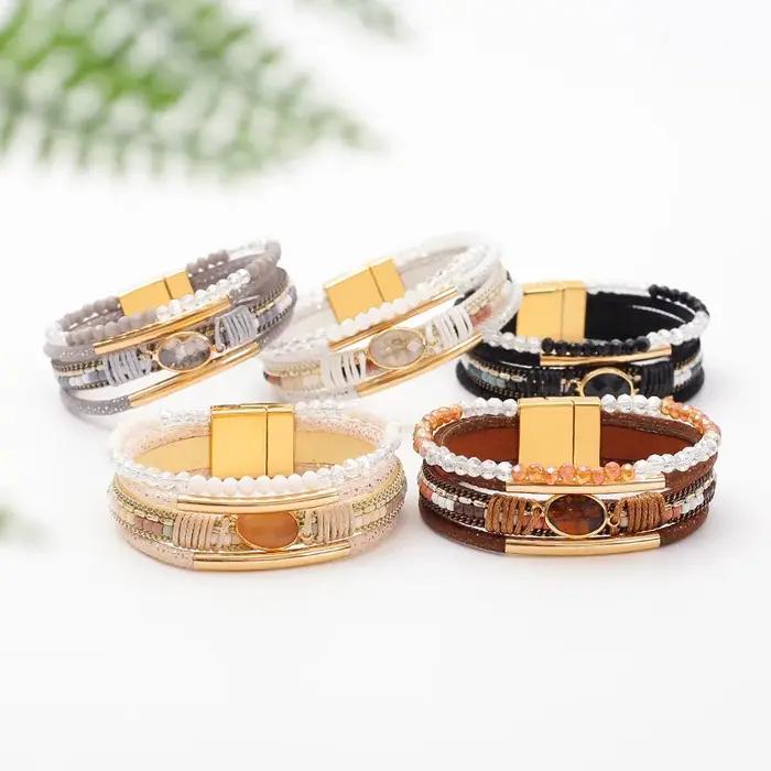 Ensemble de bracelets de perles multicouches Vintage