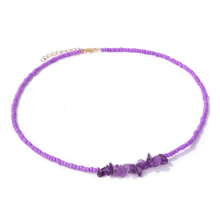 Petit collier de perles en pierre de puces pour femmes mode occasion spéciale bohème festive cadeau anniversaire mariage