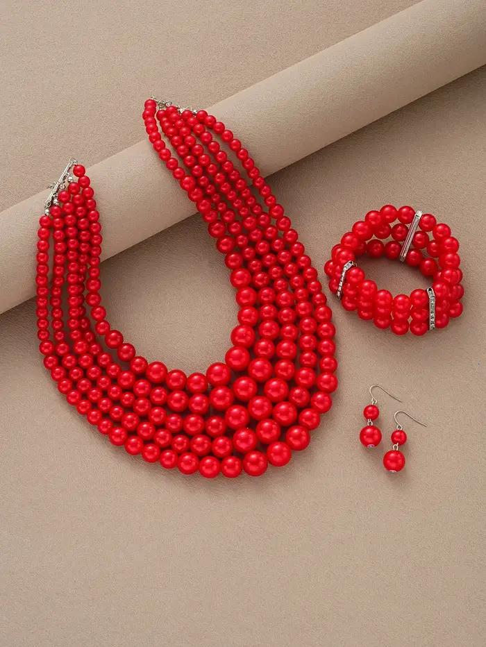Ensemble de bijoux Punk en perles pour femmes