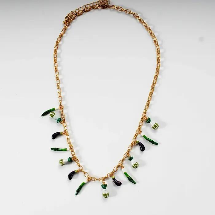 Collier de mariée coloré scintillant pour femmes
