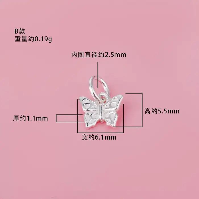 SeATM-Mini pendentif papillon fleur, bracelet en argent regardé S925, accessoires de bricolage