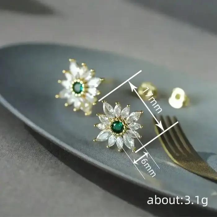 Parure de bijoux en métal motif feuille de tournesol