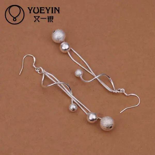 Boucles d'oreilles pendantes plaquées argent pour femmes