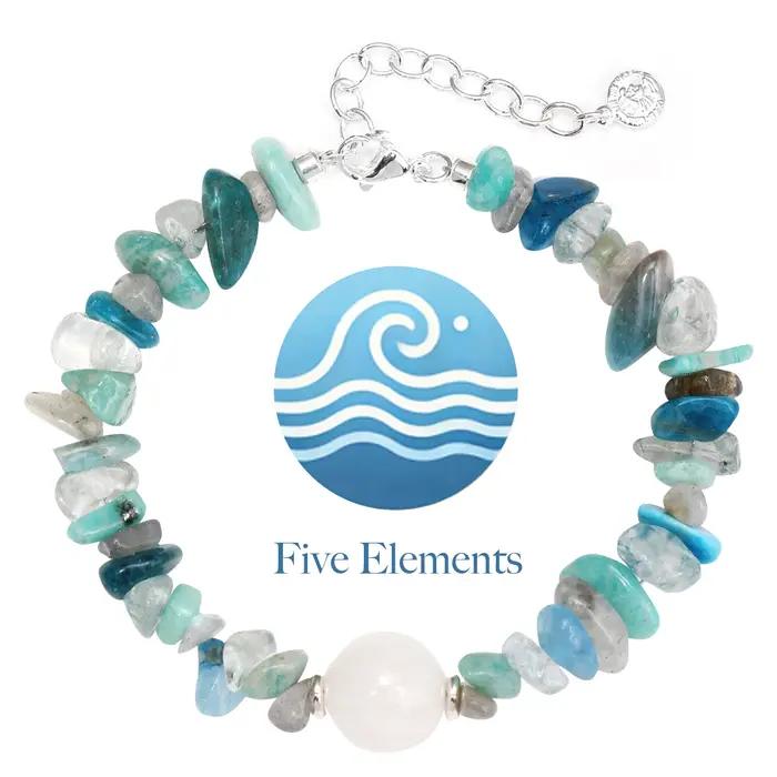Bracelet en pierre semi-précieuse à cinq éléments pour couples amoureux, guérison des chakras, richesse, yoga et méditation