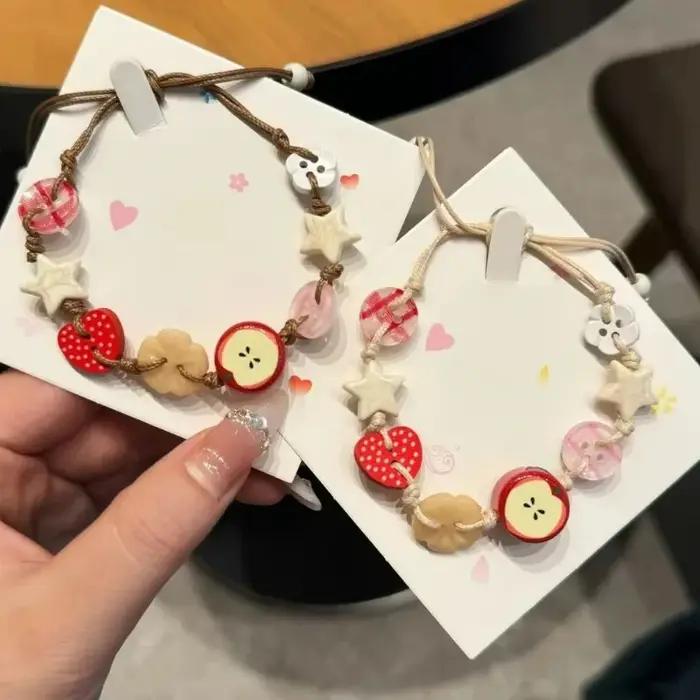 Bracelet à breloques en forme de pommes pour filles