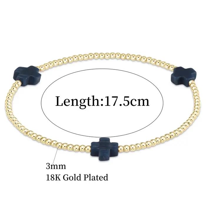 Bracelet croix chrétienne plaqué or 18 carats