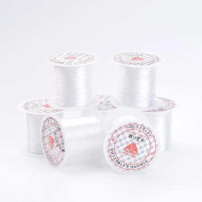 1 rouleau de fil élastique plat blanc de 0