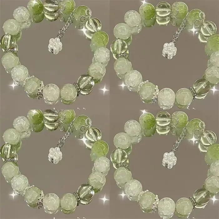 Bracelet en cristal pop-corn vert Simple pour femmes et filles