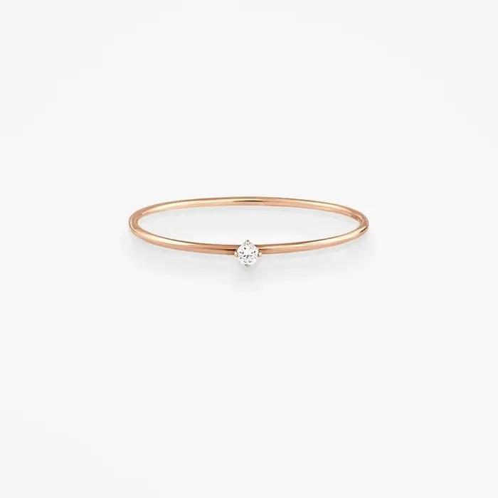 Bague en diamant de style minimaliste Hip hop pour femmes