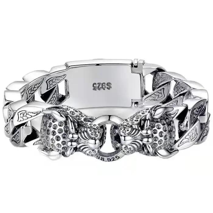Bracelet tressé en argent S925 pour hommes