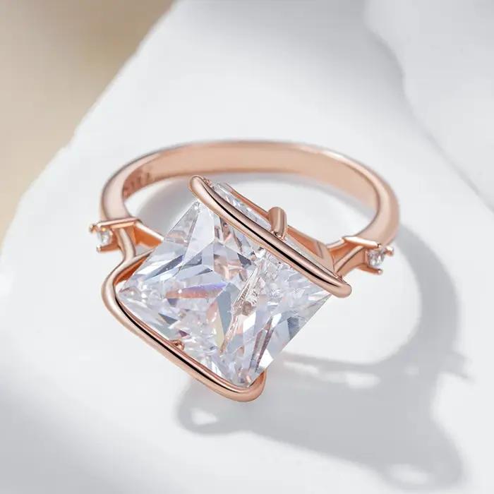 Kinel – ensemble de bijoux carrés en Zircon naturel blanc pour femmes