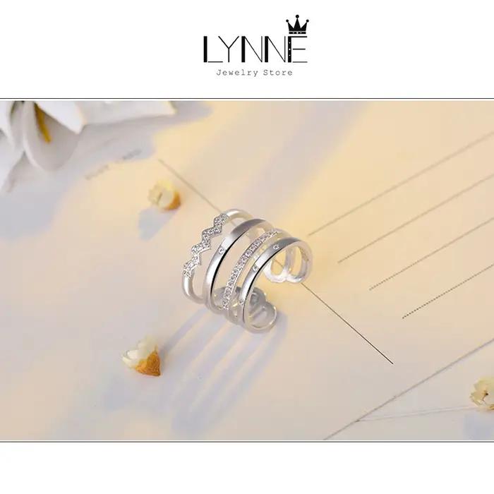 Hyperbole-Bague multicouche en argent regardé 925 pour femme