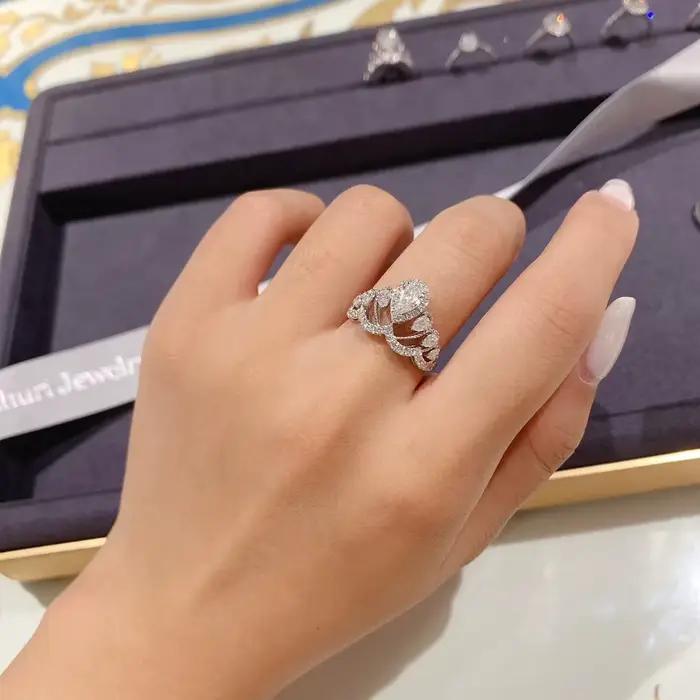 Bagues de mariage de luxe en forme de goutte d'eau pour femmes