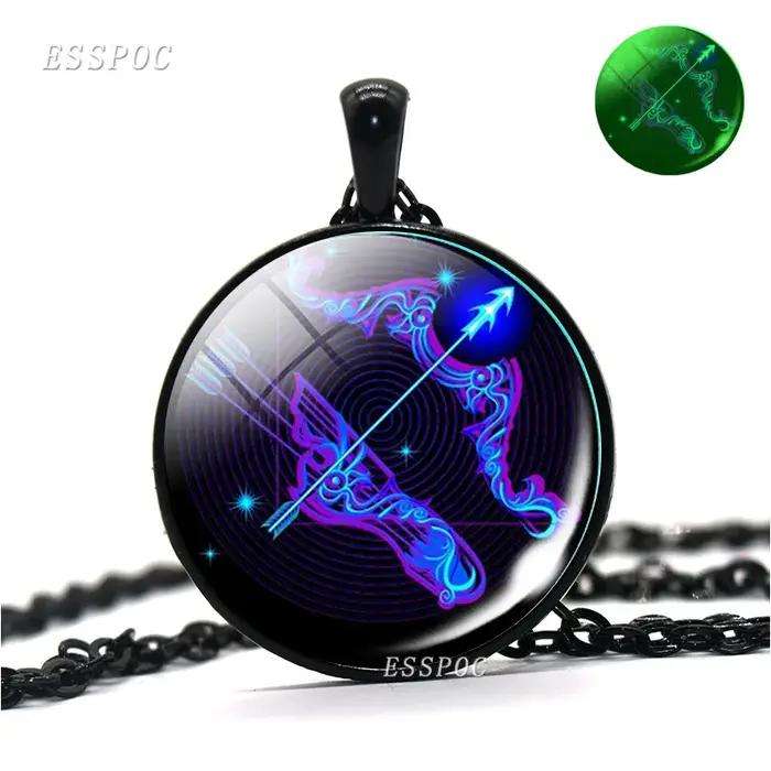 Collier Cabochon en Verre avec 12 Signes du Zodiaque