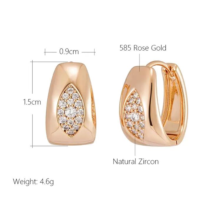 Boucles d'Oreilles promenales Naturelles en Or Rose pour Femme