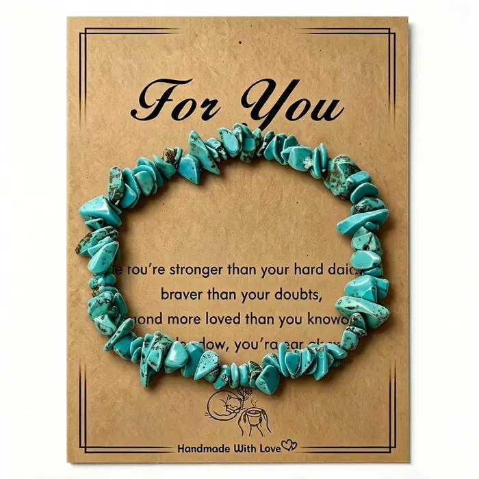 Bracelet Bohème en Pierres Naturelles, Perles Irrégulières d'Amazonite et d'Aventurine, Bracelets Ex