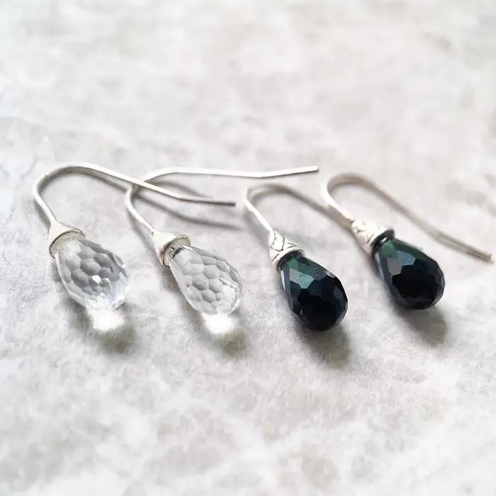Boucles d'oreilles goutte d'eau en cristal