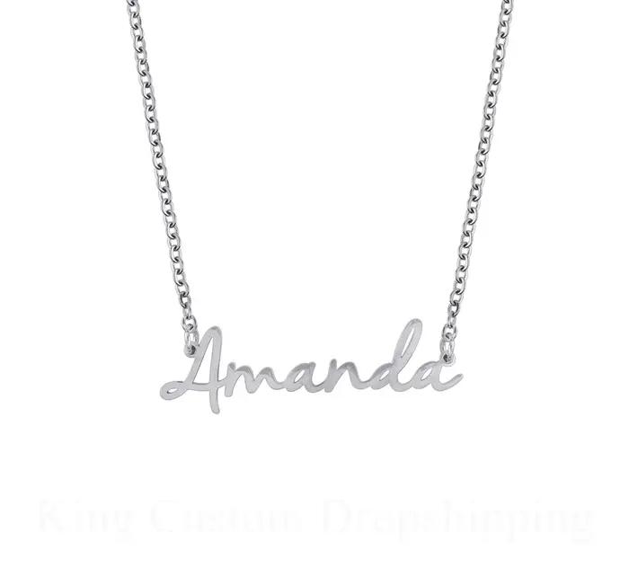 Collier personnalisé plaqué or 18k avec nom écrit à la main, les cadeaux d'anniversaire pour amis so